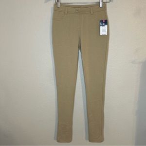 New W/ Tag Tan/Khaki Girl/ Women School Uniform Jeggings Izod Size Small 3/5